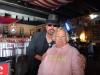 Donny from The Larry Hamilton Trio posed with Carolyn while doing a Nashville tradition at The Nashville Palace (passing the tip bucket).